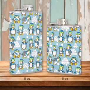 Petaca Fondo de pequeños pingüinos