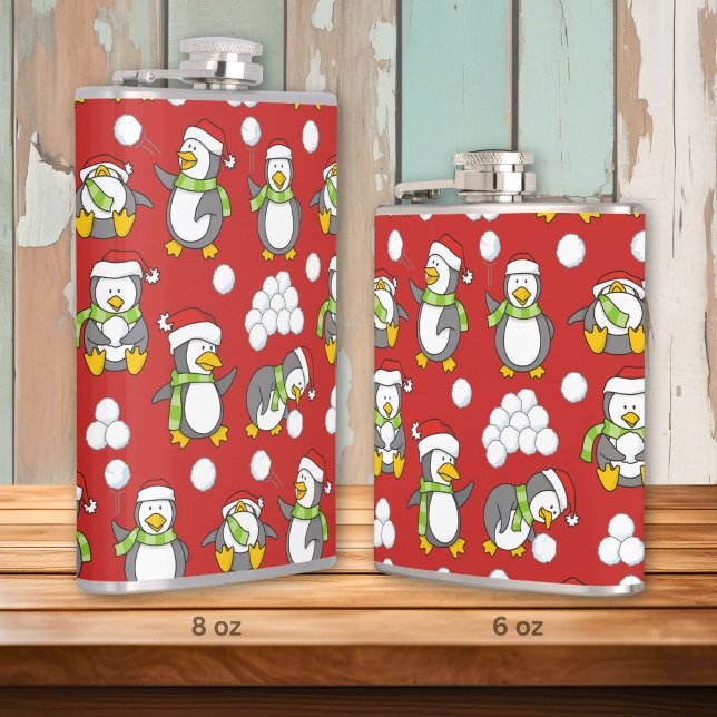 Petaca fondo de pingüinos de Navidad (Subido por el creador)