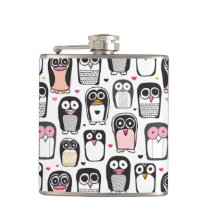 Petaca fondo del ilustracion del pájaro del pingüino