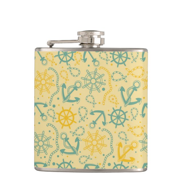 Petaca Fondo retro con el ancla, cuerdas (Anverso)