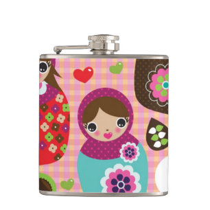 Petaca Fondo ruso del ilustracion de la muñeca