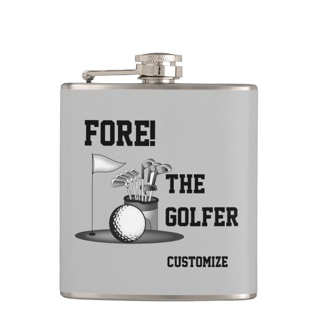 Petaca Fore The Golfer Vinyl Wrapped Flask (Anverso)