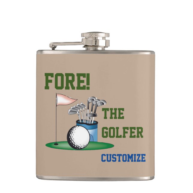 Petaca Fore The Golfer Vinyl Wrapped Flask (Anverso)