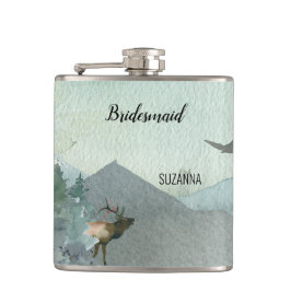 Petaca Forestal Maravilla Rústica Pine Boda de la dama de