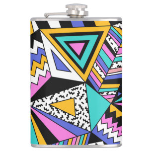 Petaca Formas Geométricas Retro: Vintage colorido.