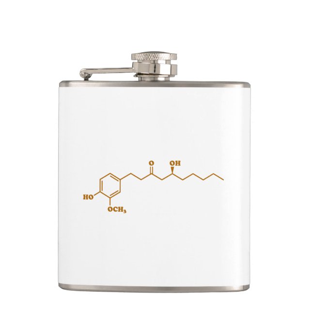 Petaca Fórmula química de la Molécula Ginger Gingerol (Anverso)