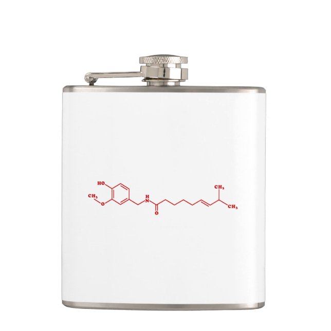 Petaca Fórmula Química Molecular de Capsaicina de Chile (Anverso)