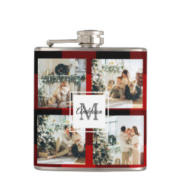 Petaca Foto De Collage Y Búfalo Rojo Con Inicio