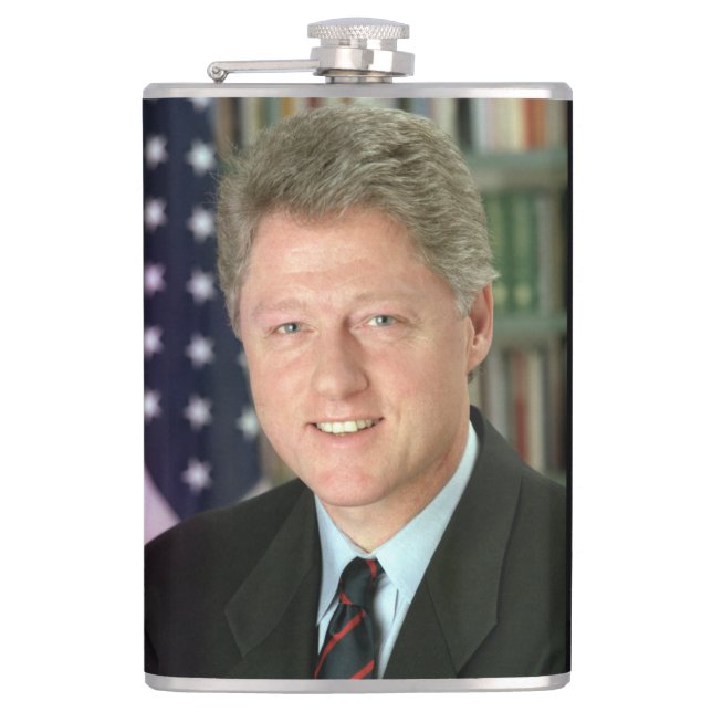 Petaca Foto de la Casa Blanca del presidente Bill Clinton (Anverso)