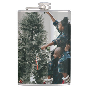 Petaca Foto de Navidad familiar personalizada a dos caras