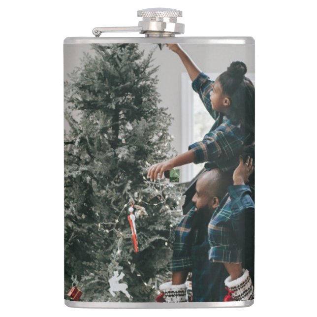 Petaca Foto de Navidad familiar personalizada a dos caras (Anverso)