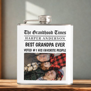 Petaca Foto de periódico del mejor abuelo de la historia
