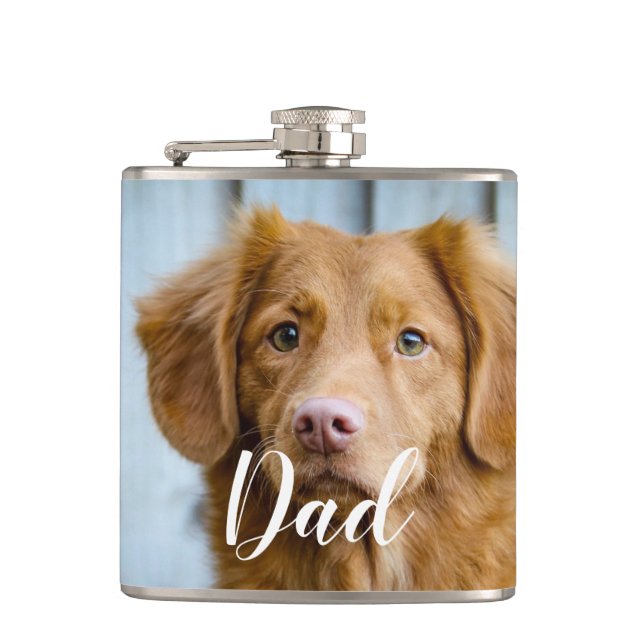 Petaca Foto de perro personalizado - matamoscas de papá (Anverso)