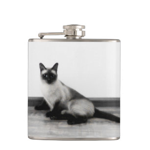 Petaca Foto de retrato de gato siamés CUTE