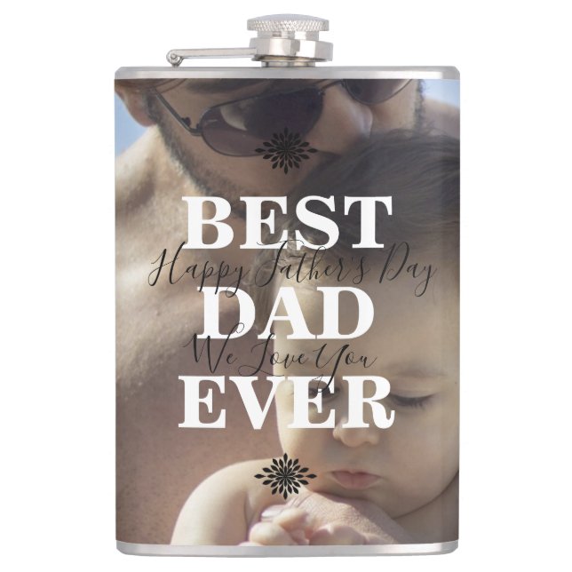 Petaca Foto del Día del Mejor Papá Nunca Padre (Anverso)