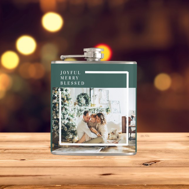 Petaca Foto familiar moderna | Joyful Merry Blessed | Ver (Subido por el creador)
