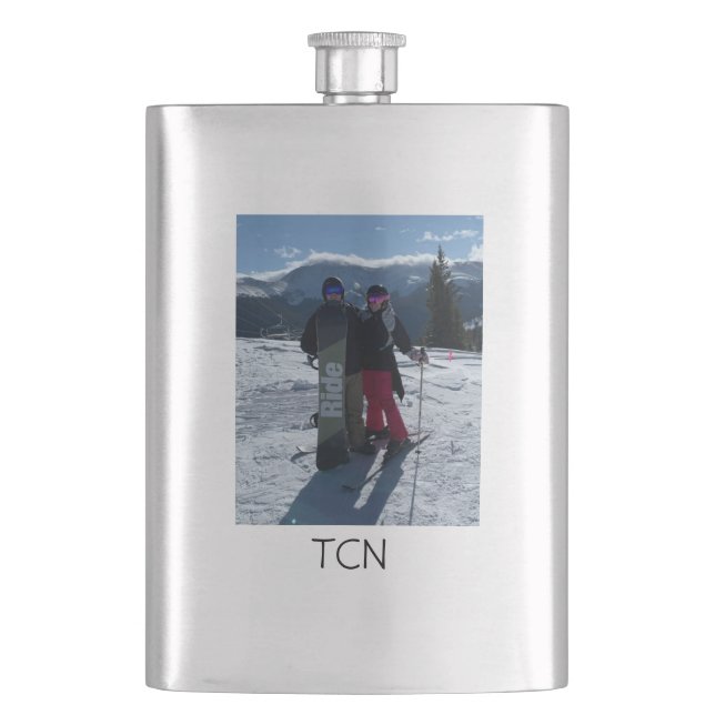Petaca Foto personalizada con monograma (Anverso)