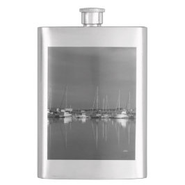 Petaca fotografía blanco y negro, barcos