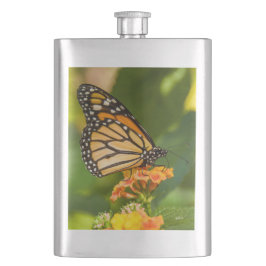 Petaca fotografía de una mariposa sobre una flor