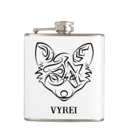 Petaca Fox tribal negra y blanca