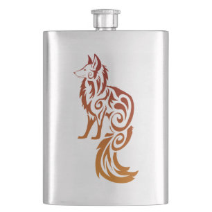 Petaca Fox tribal rojo Kitsune de Firey