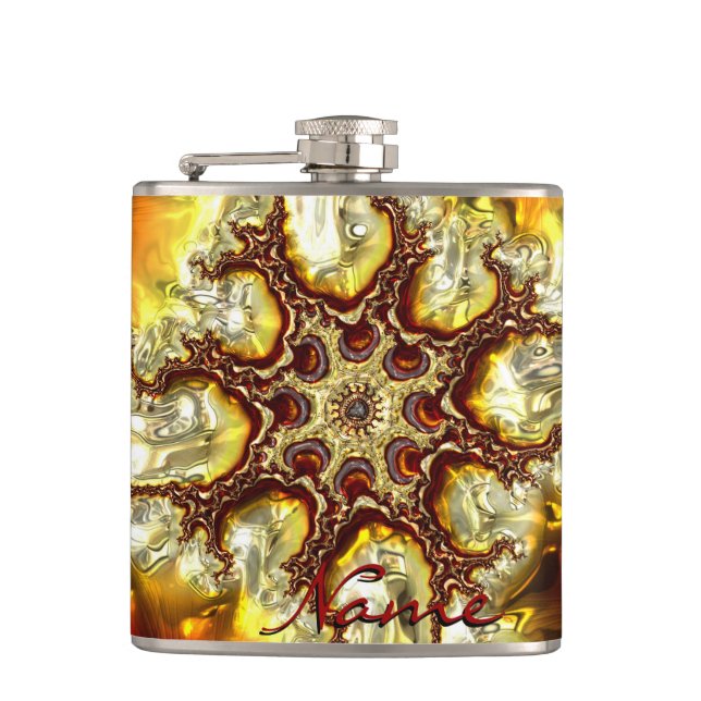 Petaca Fractal Art 34 Frasco Envuelto (Anverso)