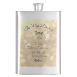 Petaca Fragmento clásico del aniversario del Boda de Oro