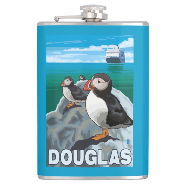 Petaca Frailecillos y barco de cruceros - Douglas, Alaska (Anverso)