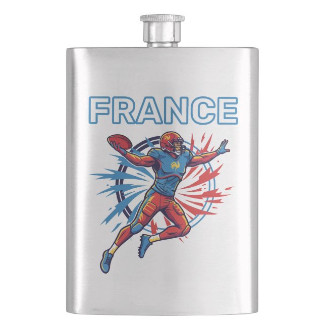 Petaca France Football Dynamic Quarterback Patriotic Art (Anverso)
