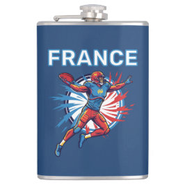 Petaca France Football Dynamic Quarterback Patriotic Art