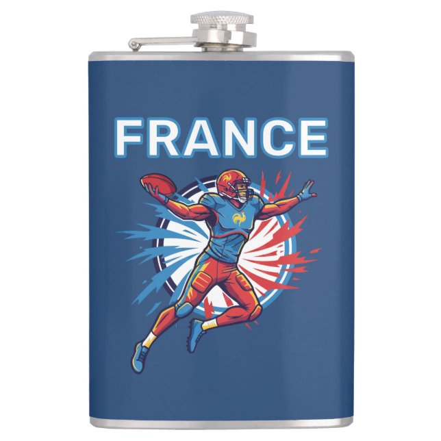 Petaca France Football Dynamic Quarterback Patriotic Art (Anverso)