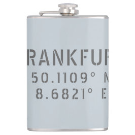 Petaca Fráncfort Alemania Longitud de latitud