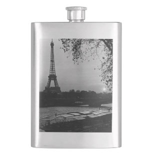 Petaca Francia vintage París torre Eiffel atardecer