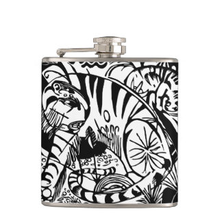 Petaca Franz Marc - Tigre negro y blanco - Arte abstracto