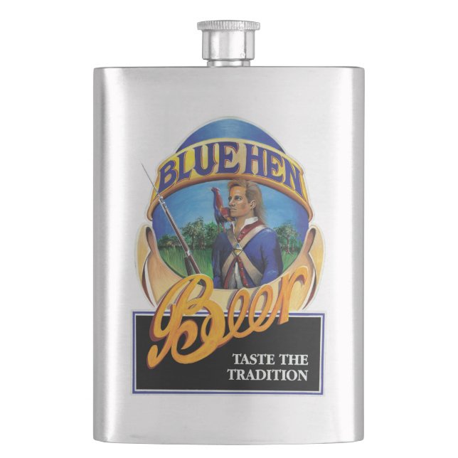 Petaca Frasco azul del acero inoxidable de la cerveza de (Anverso)