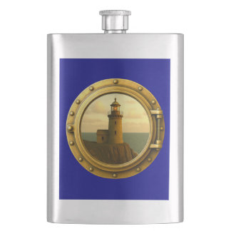 Petaca Frasco clásico del faro de piedra antigua