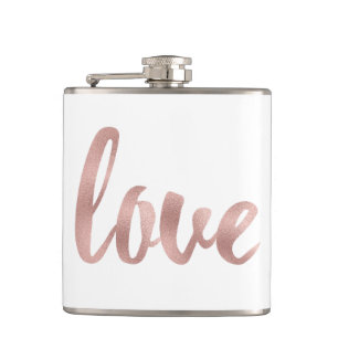 Petaca Frasco color de rosa del amor del oro, fuente del