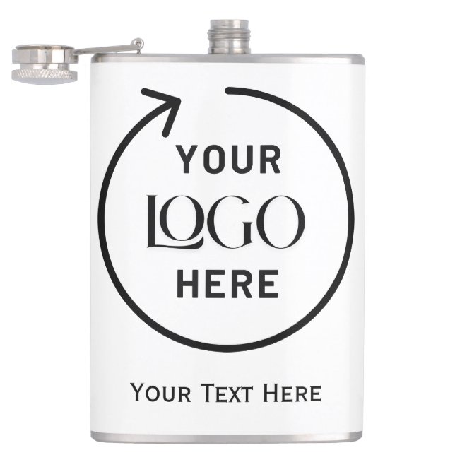 Petaca Frasco con logotipo cuadrado personalizado (Abierto)