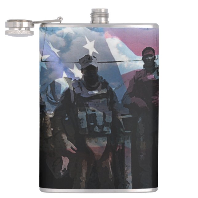 Petaca Frasco con tema de combate militar (Abierto)