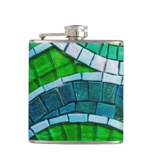 Petaca Frasco de Acero Inoxidable con Mosaico de Azulejos