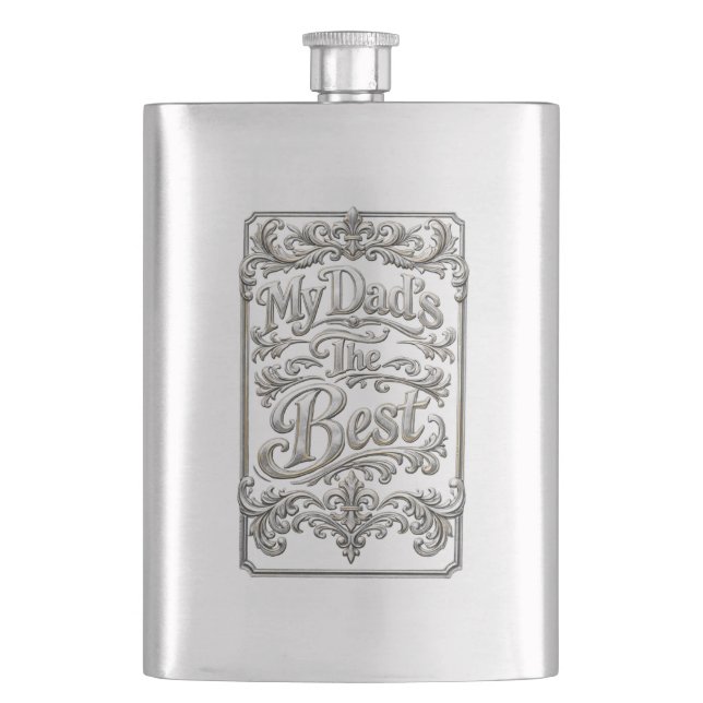 Petaca Frasco de acero inoxidable de 8 oz para el Día del (Anverso)