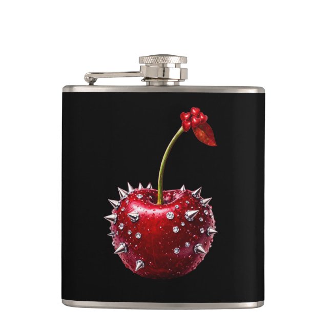 Petaca Frasco de acero inoxidable estilo Cherry Rock (Anverso)