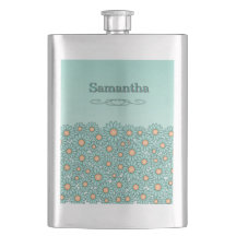 Frasco de acero inoxidable Flor Teal