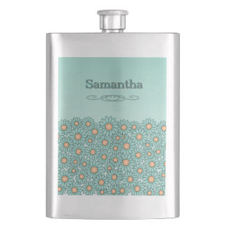 Petaca Frasco de acero inoxidable Flor Teal