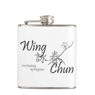 Petaca Frasco de Chun del ala (negro en blanco)