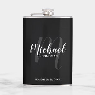 Petaca Frasco de Groomsmen Personalizado con guión modern