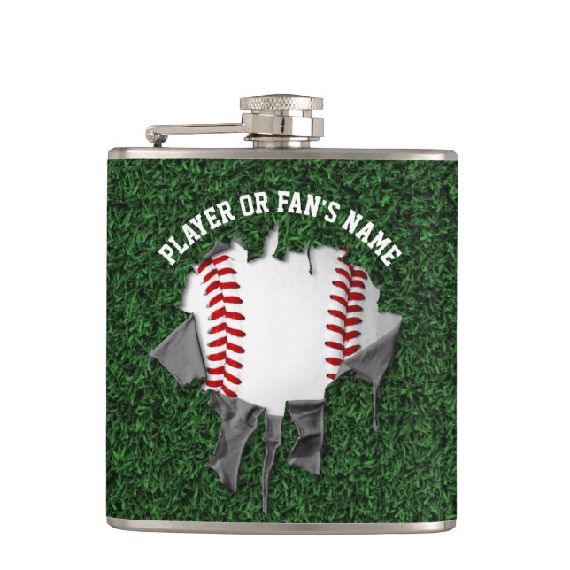 Petaca Frasco de Hip de Béisbol Roto (Anverso)