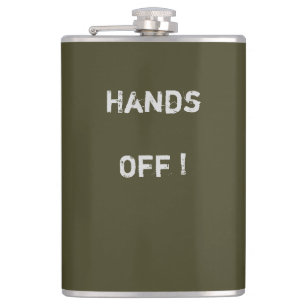 Petaca Frasco de Khaki Elegante con Texto "No tocar" > Fr