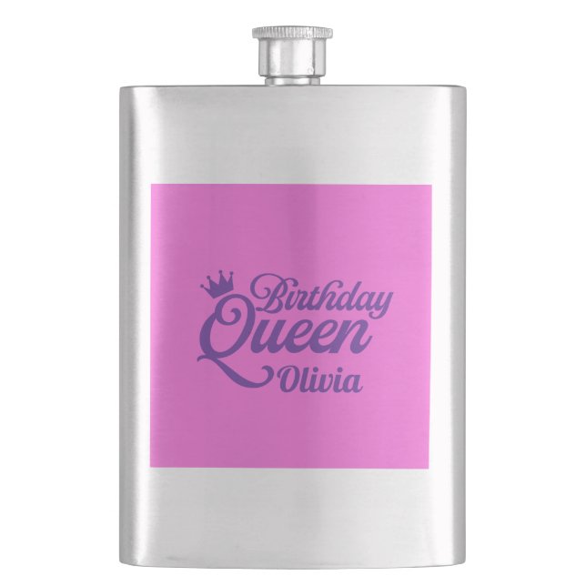 Petaca Frasco de la Reina de Cumpleaños (Anverso)