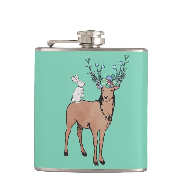 Petaca Frasco de los ciervos y del conejo (Anverso)